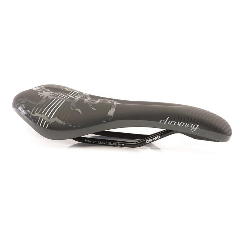 Load image into Gallery viewer, Chromag Juniper Saddle - Black/Gray 141mm Width Medium/Firm Density Foam
