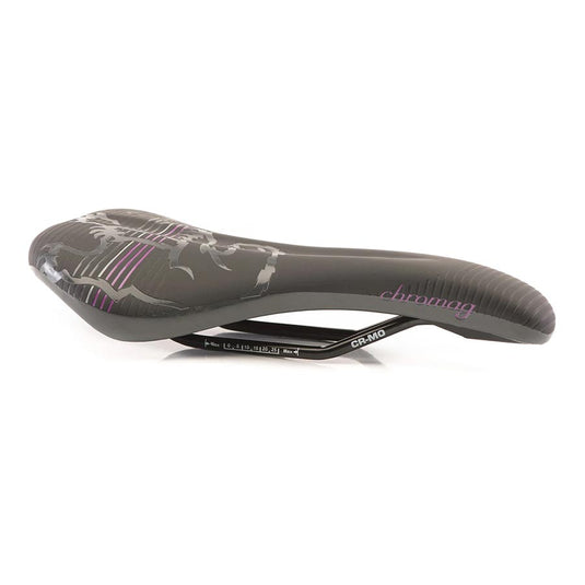 Chromag Juniper Saddle - Black/Purple 141mm Width Medium/Firm Density Foam