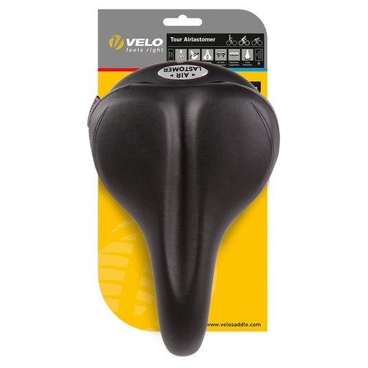 Velo Tour Air-Lastomer Comfort, Saddle, 270 x 180mm, 665g, Black