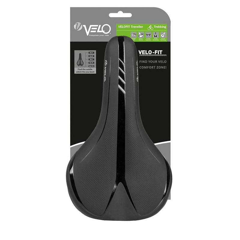 Load image into Gallery viewer, Velo Fit Traveller Saddle 267 x 152mm, 363g, Black
