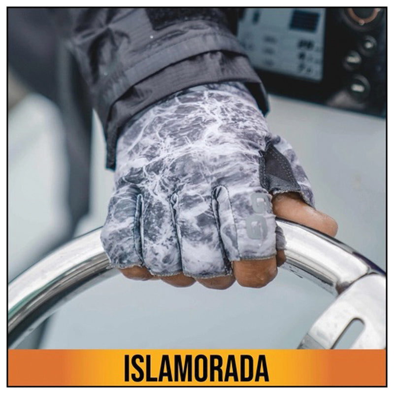 Load image into Gallery viewer, Glacier Glove Islamorada Sun Gloves in Gray Camo - Stay Protected in Style!
