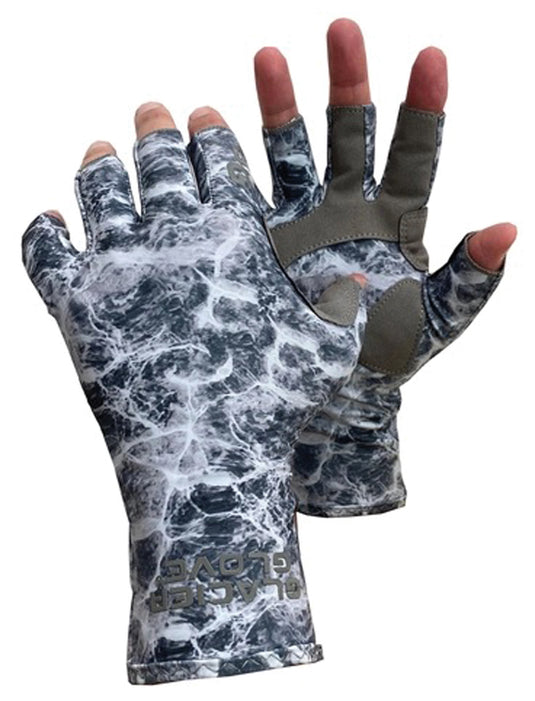Glacier Glove Islamorada Sun Gloves in Gray Camo - Stay Protected in Style!