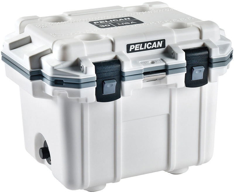 Load image into Gallery viewer, Stay Cool Anywhere with the Pelican 30qt Elite Cooler in White/Grey - Premium Quality Cooler for All Your Adventures!

