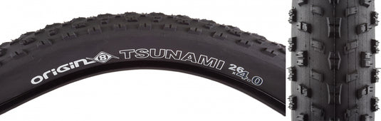 Pack of 2 Origin8 Tsunami 26 x 4.0 Clincher Wire TPI 20 Black/Black Reflective