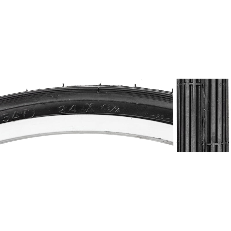 Load image into Gallery viewer, Pack of 2 Sunlite Street S6 24x11/4 S5/6 Clincher Wire 50 Black/Black Reflective

