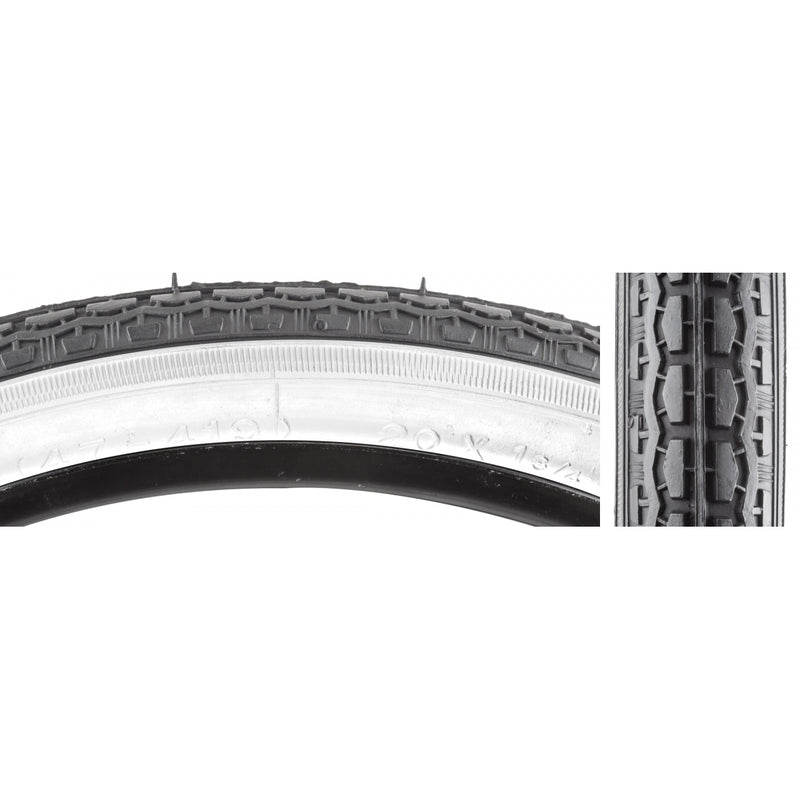 Load image into Gallery viewer, Pack of 2 Sunlite Street S7 20x13/4 S7 Clincher Wire 50 Blk/Wht Reflective BMX
