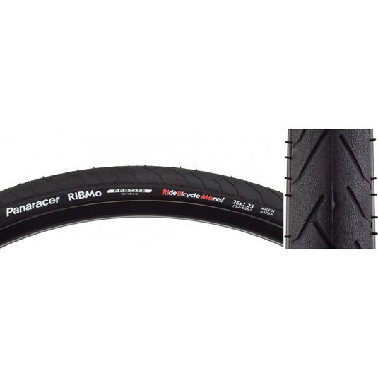 Pack of 2 Panaracer Ribmo 26x1.25 Clincher Wire TPI 95 Black/Black Reflective