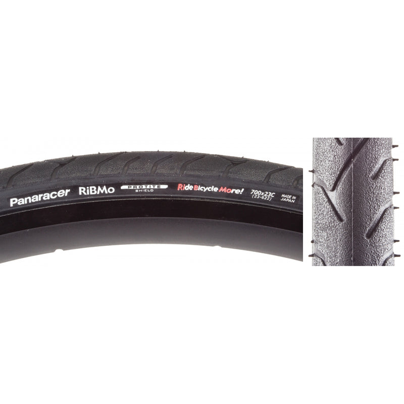 Load image into Gallery viewer, Pack of 2 Panaracer Ribmo 700x23 Wire TPI 105 Black/Black Reflective Road Tire
