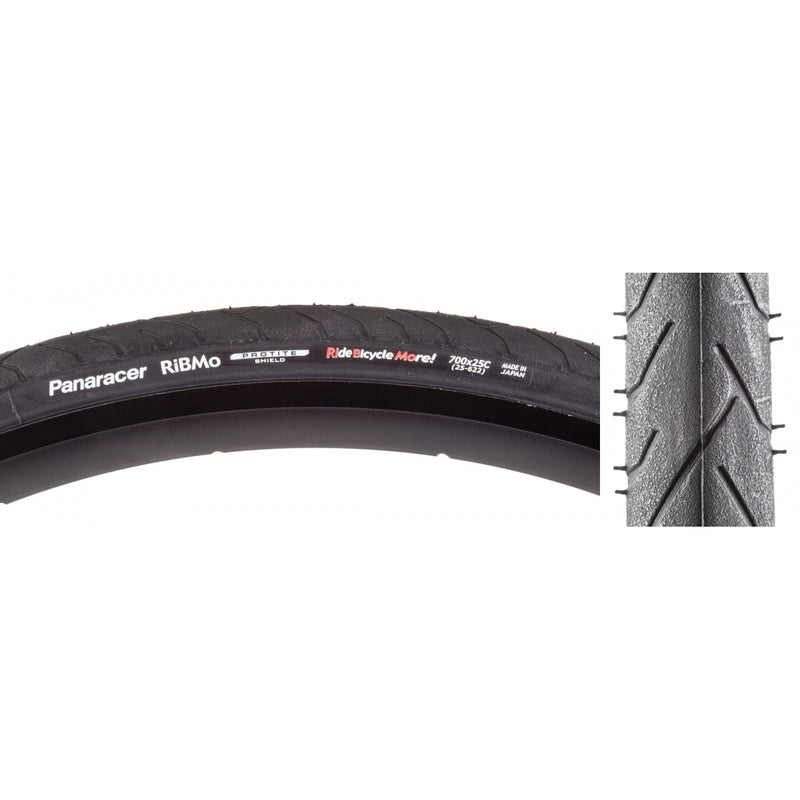 Load image into Gallery viewer, Pack of 2 Panaracer Ribmo 700x25 Wire TPI 90 Black/Black Reflective Road Tire
