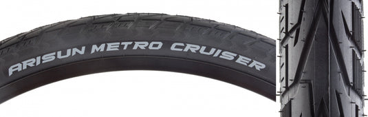 Pack of 2 Arisun Metro Cruiser 700x40 Wire TPI 75 Black/Black Reflective Road