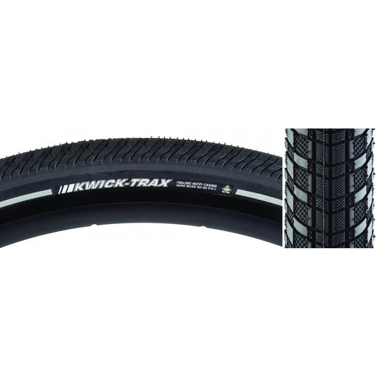 Pack of 2 Kenda Kwick Trax 700x38 Clincher Wire TPI 85 Black/Bsk Reflective