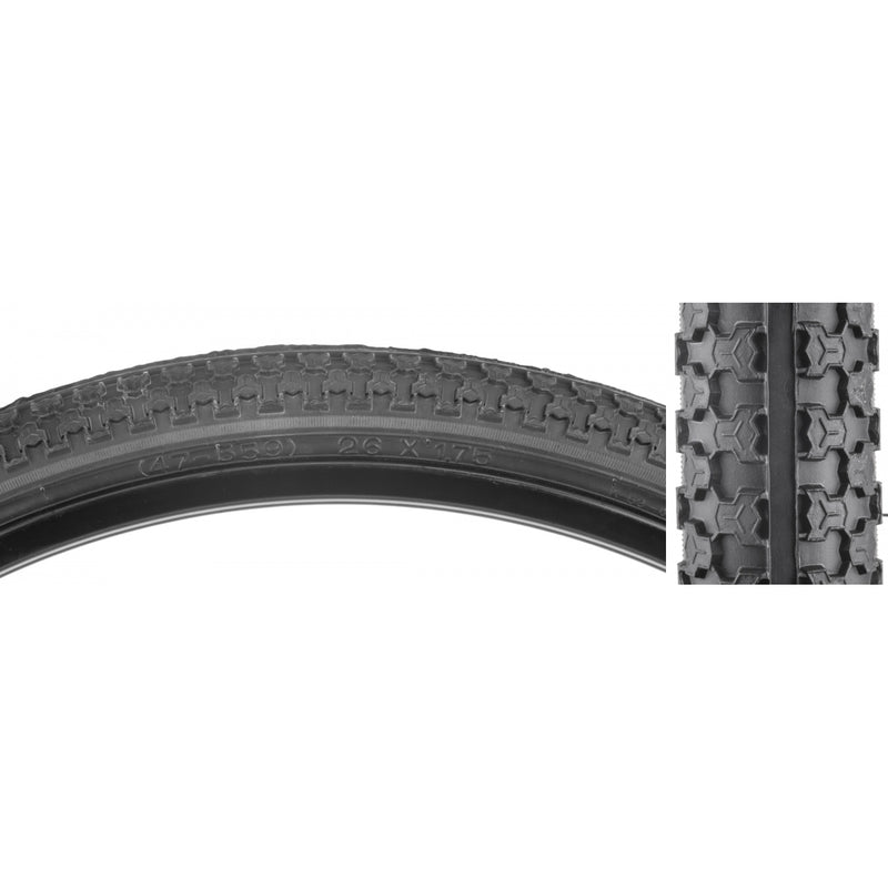 Load image into Gallery viewer, Pack of 2 Sunlite MTB Raised Center 26x1.75 Wire TPI 40 Black/Black Red Road
