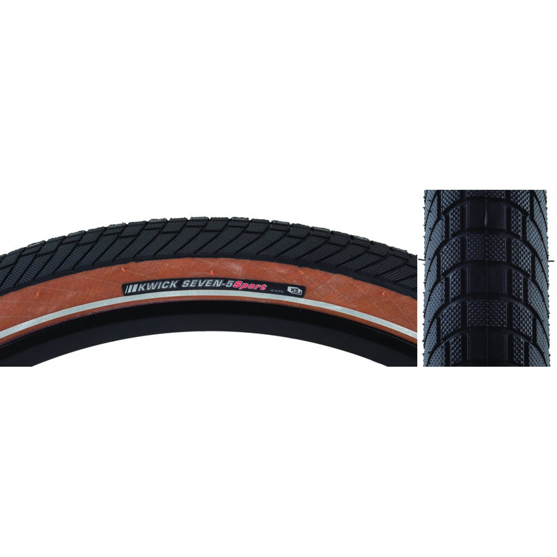 Load image into Gallery viewer, Pack of 2 Kenda Kwick Seven.5 Sport 27.5x2.0 Clincher Wire TPI 50 Black/Brn
