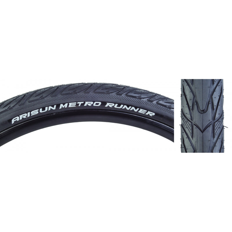 Load image into Gallery viewer, Pack of 2 Arisun Metro Runner 27.5x1.75 Wire TPI 75 Black/Black Reflective
