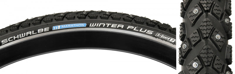 Load image into Gallery viewer, 2 Pack Schwalbe Marathon Winter Plus Tire 26 x 1.75 Clincher Wire SmartGuard
