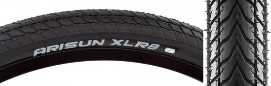Pack of 2 Arisun XLR8 Touring 20x13/8 Clincher Wire TPI 110 Black/Black