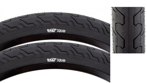 Pack of 2 Rant Squad 20 x 2.3 Wire TPI 60 Bk/Blk Tire Clincher Reflective No. ISO 406