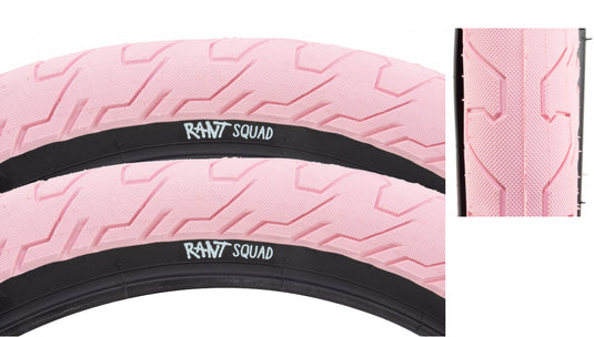 Pack of 2 Rant Squad 20x2.3 Wire TPI 60 Pk/Blk Tire Clincher Reflective No. ISO 4069