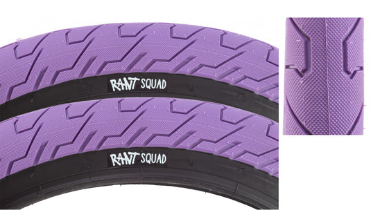 Pack of 2 Rant Squad 20 x 2.3 Clincher Wire TPI 60 Pu/Black Reflective Tire Reflective