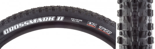 Pack of 2 Maxxis CrossMark II EXO/TR 26x2.25 Tubeless TPI 60 Black/Black Ref