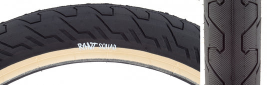 Pack of 2 Rant Squad 20 x 2.3 Clincher Wire TPI PSI 60 TSI 60 Black/Tan Reflective Tire