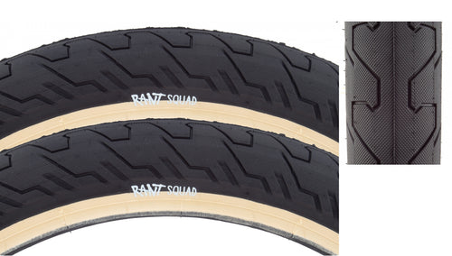 Pack of 2 Rant Squad 20 x 2.3 Clincher Wire TPI PSI 60 TSI 60 Black/Tan Reflective Tire