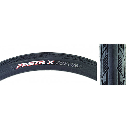 Pack of 2 Tioga FASTRX Tire 20 x 11/8 Clincher Wire Black 60tpi BMX Bike