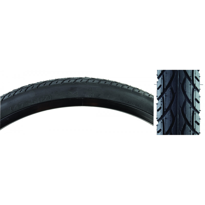 Load image into Gallery viewer, Pack of 2 Sunlite Urban 24 x 1.75 Clincher Wire Black/Black Reflective BMX Bike
