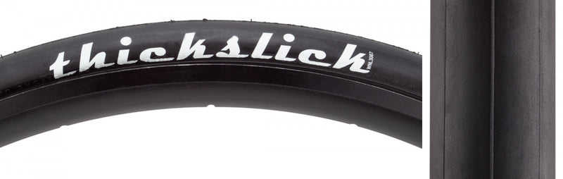 Load image into Gallery viewer, Pack of 2 Pure Cycles ThickSlick Pure 700x23 Wire TPI 110 Black/Black Reflective Road Tire
