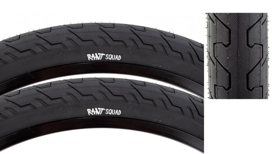 Pack of 2 Rant Squad 20 x 2.2 Clincher Wire PSI 60 TPI 60 Black/Black Reflective Tire