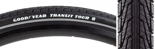 Goodyear Transit Tour 700x40 Wire 80Bk/Blk All-Weather E-Bike Tire Bundle with Durable Tread & Reflective Sidewall