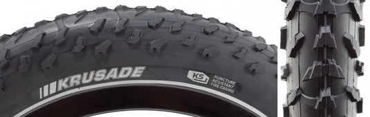 Kenda Krusade 26 x 4.0 Clincher Wire TPI 60 Black/Black Reflective BMX Bike Tire