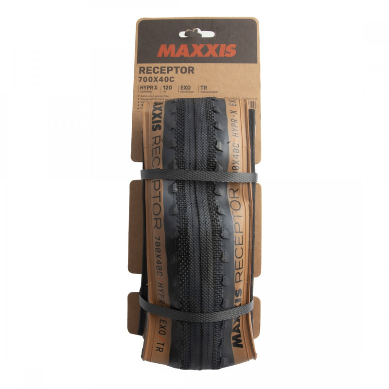 Load image into Gallery viewer, Maxxis Receptor 700x40 Tubeless Gravel Tire Bundle All-Terrain, Exo Sidewall Protection, HYPR-X Compound
