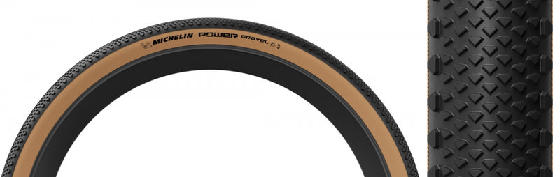 Load image into Gallery viewer, Michelin Power Gravel Tubeless Folding Tires 700x47 Tan, Reinforced Casing, All-Road Grip
