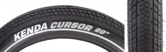 Kenda Cursor 20x3.0 Wire TPI BMX-Inspired City Road Tire Reflective Sidewalls, Fast-Rolling, Durable