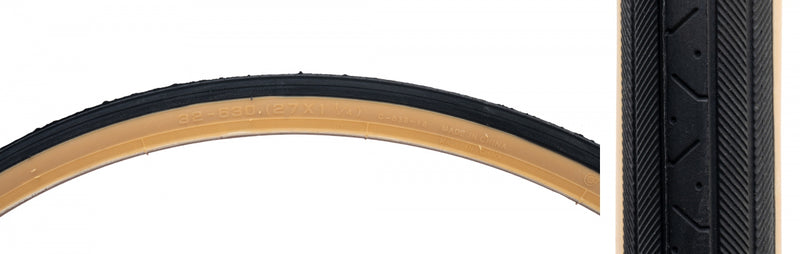 Load image into Gallery viewer, Sunlite 27x1-1/4 Wire Bead Recreational Bike Tires with Raised Center Low Rolling Resistance, Standard Style Pack of 2
