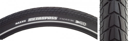 Maxxis Metropass 27.5x2.4 Wire TPI City & E-Bike Puncture-Resistant Tire All-Weather, Durable, Reflective Sidewall