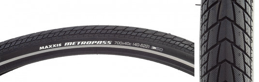 Maxxis Metropass 700x40 Bike Tire Urban Commuter Durable Wire Bead with Reflective Sidewall