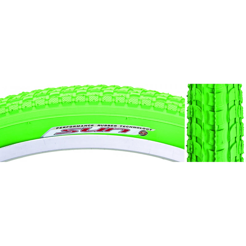 Load image into Gallery viewer, Pack of 2 Sunlite Cruiser 927 26x2.125 Clincher Wire TPI 40 Gn/Grn Reflective
