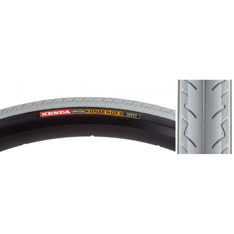 Load image into Gallery viewer, Pack of 2 Kenda Kontender 700x23 Wire TPI 110 Gy/Bsk Reflective Road Tire
