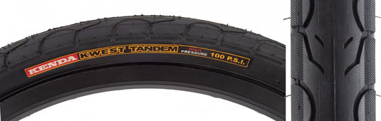 Pack of 2 Kenda Kwest Tandem 20x1.5 Clincher Wire TPI 100 Black/Bsk Reflective