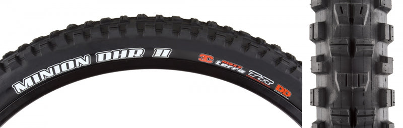 Load image into Gallery viewer, Pack of 2 Maxxis Minion DHR II TERRA/EXO/TR 26x2.3 Tubeless TPI 60 Bk/Blk
