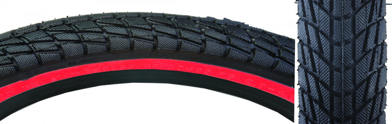 Load image into Gallery viewer, Pack of 2 Sunlite Freestyle Kontact 20x1.95 Clincher Wire 65 Blk/Red Reflective
