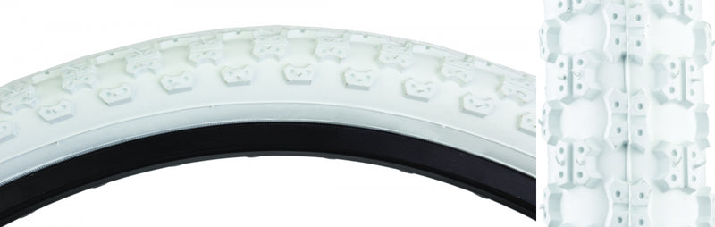Load image into Gallery viewer, Pack of 2 Sunlite MX3 20x2.125 Clincher Wire TPI 40 Wh/Wht Reflective BMX Bike
