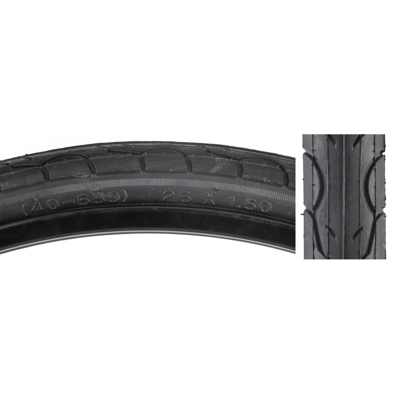 Load image into Gallery viewer, Pack of 2 Sunlite Kwest 26x1.5 Clincher Wire TPI 65 Black/Black
