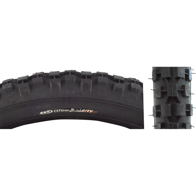 Load image into Gallery viewer, Pack of 2 Sunlite Knobby CST93 20x2.125 Wire TPI 40 Black/Black Reflective BMX

