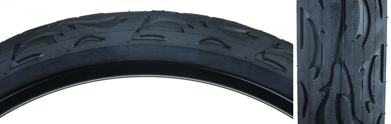Load image into Gallery viewer, Pack of 2 Sunlite Cruiser Flame 26x3.0 Clincher Wire Black/Black Reflective
