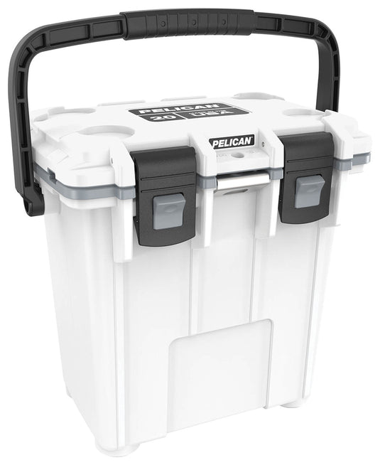 Premium Performance: Pelican 20qt Elite Cooler in White/Gray