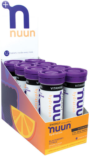 Nuun Vitamins Electrolyte Tablets with Caffeine - Blackberry Citrus Flavor for Energy Boost