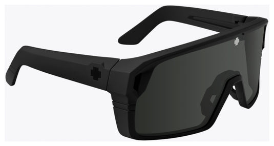 SPY+ Monolith Sunglasses Matte Blk Happy Gray Green w/ Blk Spectra Mirror Lenses